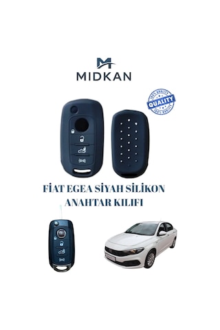 Fiat Egea Silikon Anahtar Kılıfı Siyah Renk
