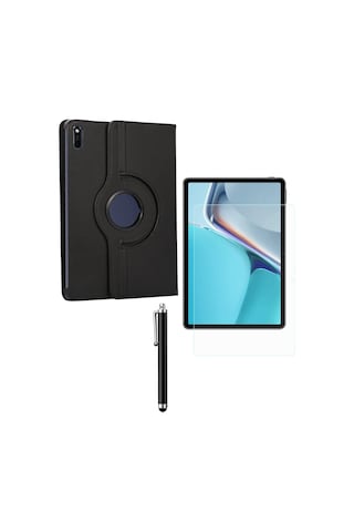 Huawei Matepad 10.4 Bah3-w09 Uyumlu 360 Dönerli Tablet Kılıfı 3lü Set Arka Kapak