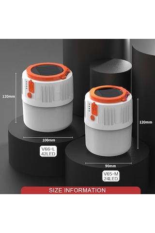 Cbtx Bahçe Aydınlatma Güneş Enerjili Led Ampul Işık Ev Acil Işık Mobil Gece Pazarı Lambası, Stil: V66 8w 42 Led 3 Pil + Güç Çıkışı