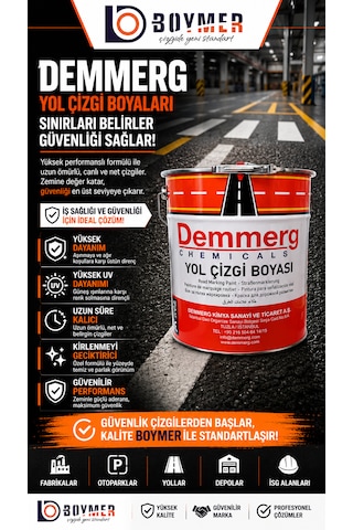 Demmerg Yol Çizgi Boyası 25kg Asfalt Boyası Otopark Boyası