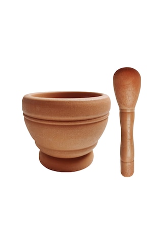 Homyl Havan Ve Tokmak Seti Çok İşlevli Mutfak Ezici Chutney Açık Kahverengi