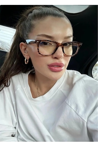 Habeq Unisex Wayfarer Leopar Mavi Işık Korumalı Gözlük Ekran Gözlüğü Blue Block Çok Renkli