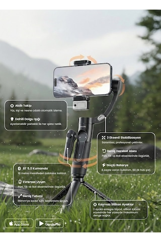 Ven-dens Vd-ss11 Premium Telefon Gimbal Ve Akıllı Tripod - Siyah