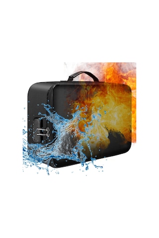 Yanmaz Doküman Çantası Kilitli Fermuarlı Kapatma Yangına Os4643b-1 Siyah