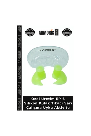 Özel Üretim Ep-6 Silikon Kulak Tıkacı Sarı Çalışma Uyku Aktivite