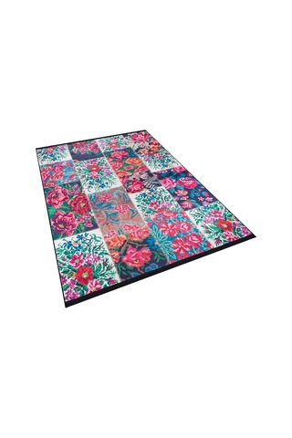 Patchwork Desen Dokuma Pamuk Taban Dijital Dekoratif Halı Beyaz