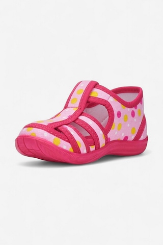 Günlük Unisex Çocuk Sandalet Esnek Kaymaz Taban Keten Cırtlı Yazlık Ev Okul Kreş Ayakkabı 143 Pembe-puantiye