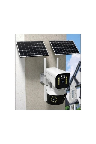 9mp 3 Lens Güvenlik Kamerası Solar Güneş Panelli Hareket Takibi Dahili Batarya Sesli Sim Kartlı