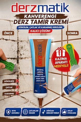 Kahverengi Derz Tamir Kremi 360 Gr Fayans Ve Seramik Derz Yenileyici Çatlak, Dökülen Ve Kararmış
