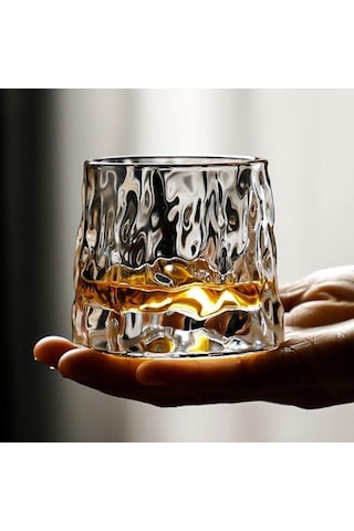 Trendooze Vintage Şeffaf İçme Harika Dokusu Dayanıklı Bardak 3 La