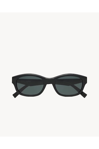 Saint Laurent Sl M172 001 Kadın Güneş Gözlüğü - Kare Formda Siyah Kemik Çerçeve Gri Camlı