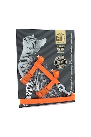Cattie Kedi Göğüs & Gezdirme Takımı Turuncu 1x25-40cm