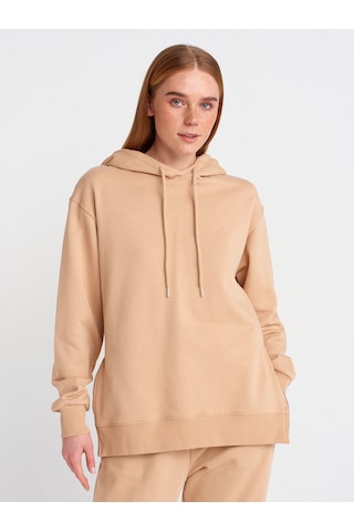 Dilvin 40401 Yanları Fermuarları Sweat Camel