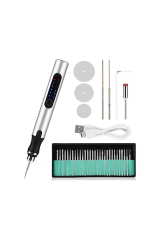 Cam Takı Ahşap Tırnak Gravürü İçin Elektrikli Gravür Kalem Seti