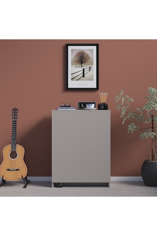 Asra Trend Fonksiyonel Kitaplık MD002 %100 MDF Katlanır Çalışma Masası Kül Gri