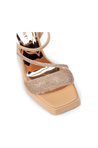 Deery Bej Platform Topuklu Taşlı Kadın Abiye Ayakkabı - K0304zbejm01 Bej