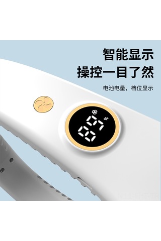 Hangfox Navy Renkli Dijital Göstergeli Ellerden Bağımsız Boyun Fanı - Sürekli Soğutma, Usb Şarjlı, Sessiz Çalışma, Spor Ve Günlük Kullanım