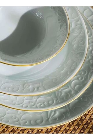 Güral Porselen Bahar Dalı Yaldızlı 6 Adet 25cm Servis Tabağı