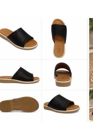 N Napa Shoe Np.1204.siyah Deri Terlik