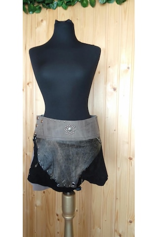 Bohem Stil Boho Antik Zımba Tasarım Süet Detaylı Hakiki Deri Kemer 82cm-97cm -8836 Çok Renkli