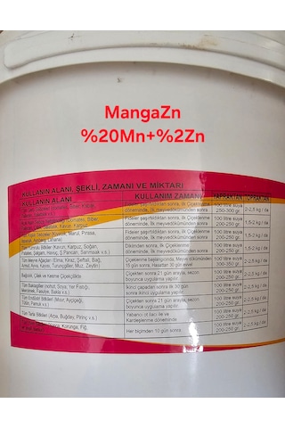 Manga Zn Mangan Gübresi+çinko Gübresi 1 Kg