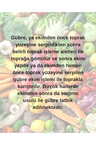 Sebze Gübresi Organomineral Katı Granül Domates Biber Salatalık G