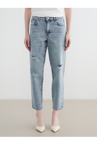 Lcw Jeans İndigo Boyfriend Fit Kadın Yırtık Jean Pantolon