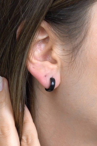 Bombeli Unisex Geniş Erkek Çelik Küpe Çifti 2 Renk 6 MM Mse7