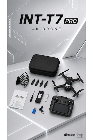 Katlanabilir 4k Kamera Drone Wifi Fpv, 360 Takla, Işık Sensörü Int-t7 Pro