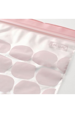 Ikea Istad Kilitlenebilir Buzdolabı Poşeti, Açık Pembe, 1 Lt, 25 Adet