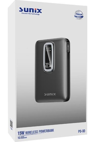 Sunix 10.000 Mah 15w Standlı Wıreless Powerbank Siyah Pb-90