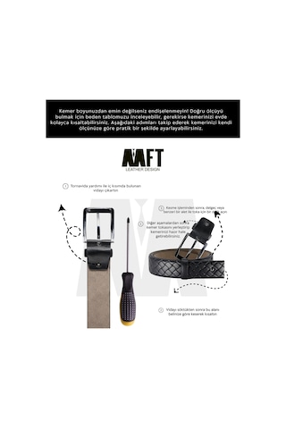 Mft Leather Hakiki Deri Erkek Kemer -tek Dikişli Manda - 4,5cm , Siyah 8571r Siyah
