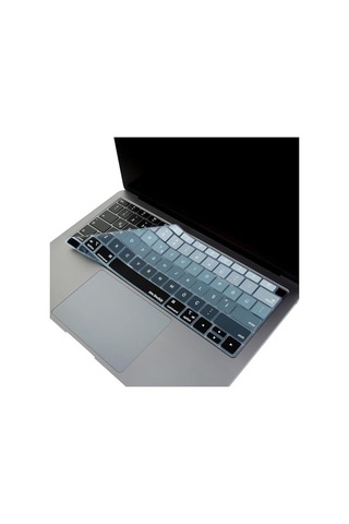 Türkçe Q Klavye Koruyucu Macbook Air 13 A1932 A2179 A2337 M1 Uyumlu Us Amerikan Düz Enter Ansı Türkçe Baskılı Silikon Keyboard Cover Siyah Gri