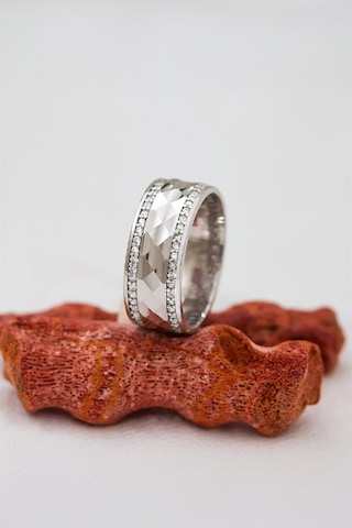 Ortası Baklava Desenli Bayan Gümüş Alyans -6585