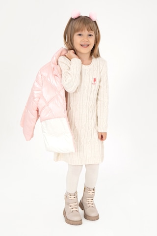 U.s. Polo Assn. Kız Çocuk Krem Melanj Elbise Triko 50297201-vr159 Krem Melanj