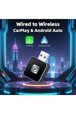 Ximistore9 Kablosuz Carplay Ve Android Auto Adaptörü - 5ghz Wifi & Bluetooth 5.0 İle Otomatik Bağlanma, Sade Kablosuz Sürüş İçin Ec11-a