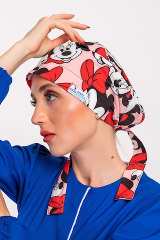 Tesettür Hemşire Bonesi - Pudra Mickey Lacivert