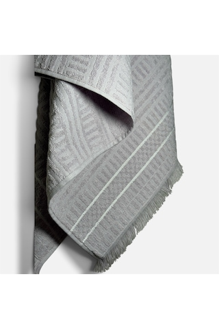 Botti Home %100 Pamuk Jakarlı Banyo Havlusu 100 X 150 Cm Çeyizlik Yumuşak Dokulu Havlu Açik Gri