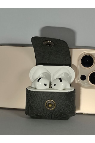Gogo Hakiki Deri Apple Uyumlu Airpods 4.nesil Kılıf Siyah