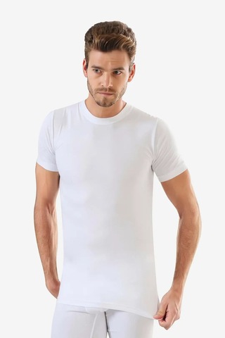Terrien Premium Tekstil İç Giyim Erkek Beyaz Sıfır Yaka Kısa Kollu Fanila Tişört 3'lü Paket