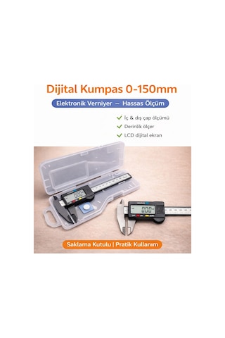 Senbang Dijital Kumpas 0 150 Mm Elektronik Verniyer Kumpas İç Dış Çap Ve Derinlik Ölçer
