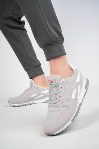 Muggo Elvis Unisex Ortopedik Günlük Garantili Yürüyüş Koşu Sneaker Spor Ayakkabı Gri