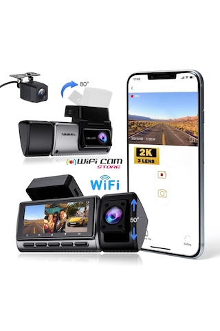 3 Kameralı 2k Ultra Hd Wi-fi Araç Kamera Seti