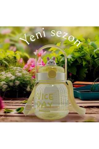 Maskotlu,çıkartma Hediyeli, Boyun Askılıklı, Ithal Lüx Matara/suluk 1100 Ml Açık Sarı