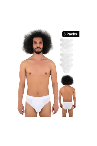 Cnt Erkek Slip Külot Boxer Bel Likralı 6'lı Premium Kutuda Beyaz Beyaz