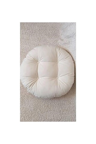 Makrome Alt Salıncak Minderi Yer Sandalye Minderi 60x60 Ekru Ekru