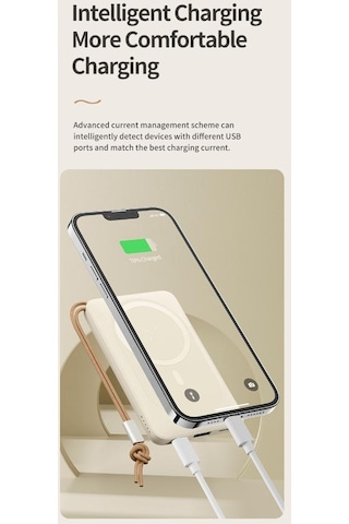 Rock P89 10.000 Mah 20w Magsafe Kablosuz Şarjlı Powerbank Siyah