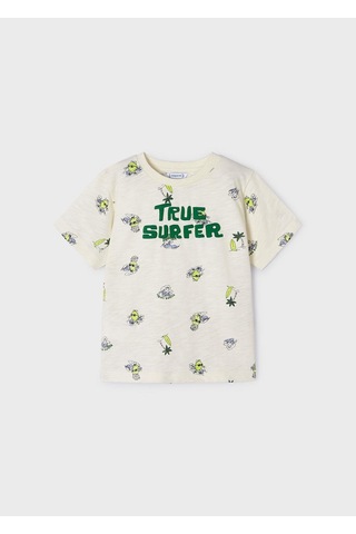 Mayoral Erkek Çocuk Baskılı Tshirt KREM