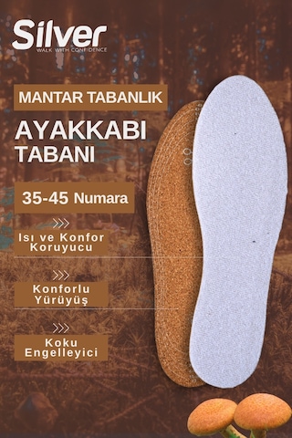 Silver Deri Koku Yapmaz Kesilebilir Ayakkabı Gözenekli Tabanlık 35-45