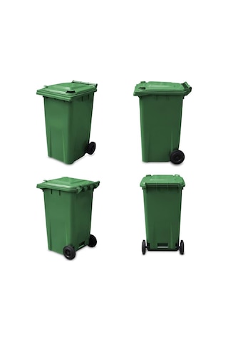 Yeşil Plastik Çöp Konteyneri 240 Litre Konteyner - A+ Isıya Karşı